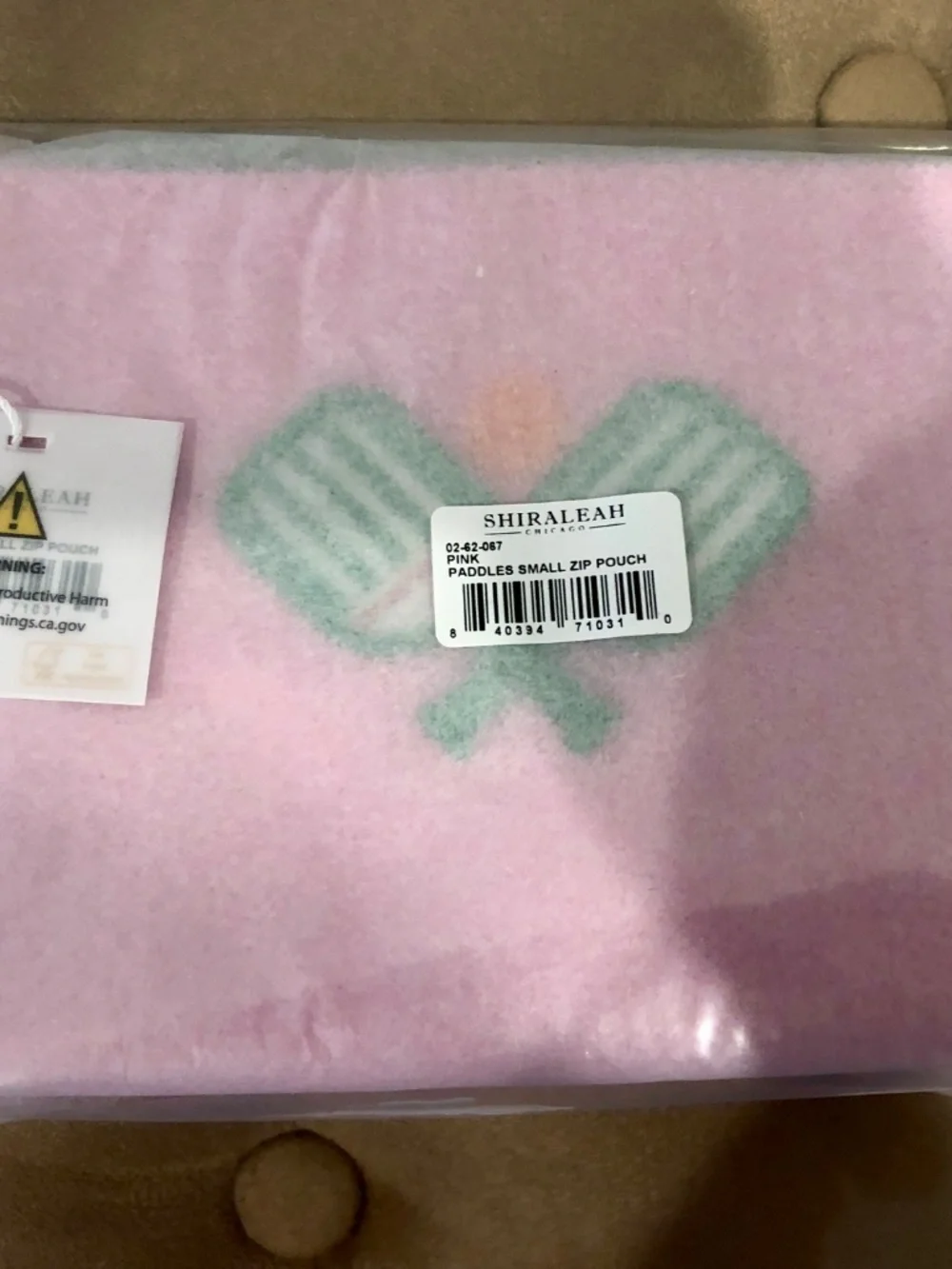 New‎ Shiraleah Pickleball Paddles Small Zip Pouch